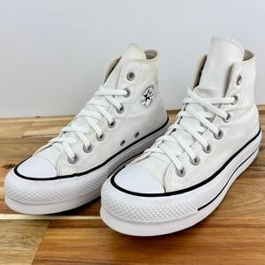 Converse All Star Lift Platform High Top‎ Sneakers Women's White Canvas